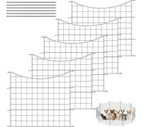 WOLTU Clôture de Jardin, Clôture Décorative, 5 Panneaux Métalliques à Connecter avec Piquet de Terre, en Grille, 64x70 cm, en Forme Arc, Noir