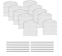 WOLTU Clôture de Jardin, Clôture Décorative en Grille, 10 Panneaux Métalliques, en Forme Arche supérieure, Noir, 78x70cm
