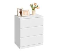 WOLTU Commode 3 Tiroirs, Chiffonnier Blanc