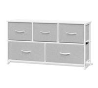 WOLTU Commode 5 Tiroirs 2 Niveaux en Tissu, Meuble de Rangement Industriel