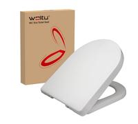 WOLTU Couvercle de siège WC en plastique avec système d'abaissement automatique Fast Fix/fixation rapide, charnières Softclose Forme D
