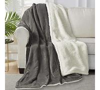 WOLTU Couverture Douillette et Moelleuse en Sherpa 220 x 240 cm Gris | Couverture en Peluche, Douce et Chaude