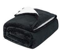 WOLTU Couverture Lestée Adulte, 9kg, 150x200 cm, Anthracite | Plaid Lesté Pour Dormir Plus Profondément, Couette Lestée Double Face, En Flanelle Et Polaire Sherpa