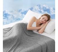 WOLTU Couverture Rafraichissante d'Été Gris 220 x 240 cm | Tissu Arc-Chill Q-Max > 0,45, Couverture Rafraîchissante fraîche et aérée pour Lit Canapé Voyage