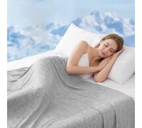 WOLTU Couverture Rafraichissante d'Été - Tissu Arc-Chill Q-Max > 0,45, Couverture Rafraîchissante fraîche et aérée pour Lit Canapé Voyage, Gris Clair, 220 x 240 cm