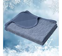 WOLTU Couverture Rafraichissante Double Face Bleu 220x240cm | Fibre Arc-Chill Couverture de Refroidissement Froid Q-Max >0,45 Respirant Légère Confortable pour Dormeurs Chauds