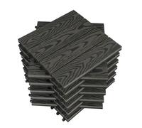 WOLTU Dalle de terrasse en composite bois-plastique, 11 Pièces, 1 m², 30x30 cm, Gris