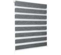 WOLTU Double Store Enrouleur, Directement sans perçage, Réglage de rideau latéral, translucide, 50x150cm, Marbre Gris