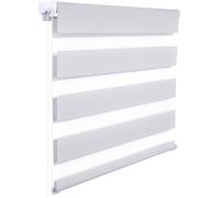 WOLTU Double Store Enrouleur,Installation rapide et directement sans perçage, Réglage de rideau latéral,translucide, 45x150cm, Gris