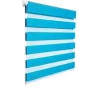 WOLTU Store Enrouleur Jour Nuit sans Perçage, Montage avec Clips, Rideau Translucide et Occultant en Double Tissu, Protection Vie Privée, pour Fenêtre ou Porte, 80l x 150L cm, Turquoise