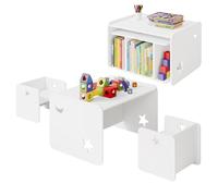 WOLTU Ensemble de Table et Chaises pour Enfant, Table Enfant avec 2 Chaises, pour Crèche, Jardin d'enfants, Salle à Manger, Blanc