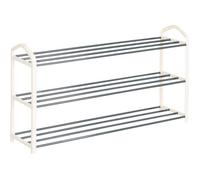 WOLTU Etagère à chaussures de 3 étages, Meuble à chaussure pour 12 paires de chaussures , Tube en acier,79*19.5*45cm, Crème