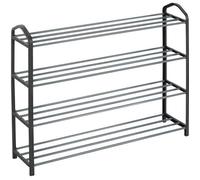 WOLTU Etagère à chaussures de 4 étages, Meuble à chaussure pour 16 paires de chaussures , Tube en acier,79*19.5*62cm, Noir