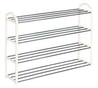 WOLTU Etagère à chaussures de 4 étages, Meuble à chaussure pour 16 paires de chaussures , Tube en acier,79*19.5*62cm, Crème