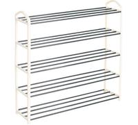 WOLTU Etagère à chaussures de 5 étages, Meuble à chaussure pour 20 paires de chaussures , Tube en acier,79*19.5*79cm, Crème
