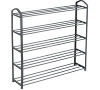WOLTU Etagère à chaussures de 5 étages, Meuble à chaussure pour 20 paires de chaussures , Tube en acier,79*19.5*79cm, Gris