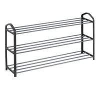 WOLTU Etagère à chaussures,Meuble à chaussure pour 12 paires de chaussures,3 niveaux tube en acier, 79*19.5*45cm, Noir