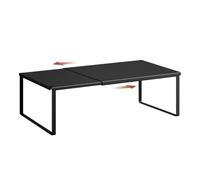 WOLTU Étagère à Épices Extensible, Rangement Épices Cuisine | 25 x (30-45) x 13 cm, pour Placard, Plan de Travail, Coiffeuse et Salle de bains, en Métal, Noir
