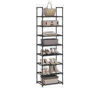 WOLTU Étagère Chaussures, à 8 Niveaux, Rangement Chaussures, Étroit, pour Entrée, Salon, Couloir, Cadre en Métal, 41x28x140cm, Noir