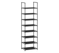 WOLTU Étagère Chaussures, à 8 Niveaux, Rangement Chaussures, Étroit, pour Entrée, Salon, Couloir, Cadre en Métal, 41x28x140cm, Noir