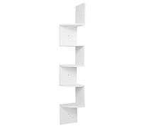 WOLTU Étagère d'angle, Étagère Murale,25X25X156cm Blanc,5 Niveaux