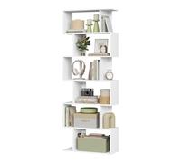 WOLTU Étagère de Rangement avec 6 Compartiments Ouverts | pour Bureau Salon Classeur, en Panneau de Particules, Blanc, 60x23,5x160cm