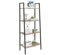 WOLTU Étagère de Rangement en acier et en bois avec 4 tablettes, Étagère royonnage, 60x35x148cm, Noir+chêne clair