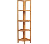 WOLTU Etagère en bambou,Etagère de salle de bain-cuisine,Etagère à 4 Niveaux, 27x38x120 cm