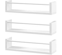 WOLTU Étagère Murale avec 3 Tablettes, Bibliothèque Étagère Rangement pour Livres, en Pin et MDF, Blanc W0ITT0101