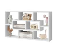 WOLTU Étagère Murale, Bibliothèque, Étagère Plante, Étagère Rangement | avec Plusieurs Compartiments, Installation Horizontale ou Verticale au Mur ou sur le Sol, Blanc, 85x16x48cm