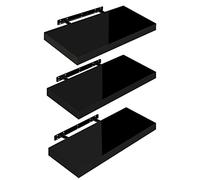 WOLTU 3 x Étagère Murale, Tablette Murale Panneau de Bois, Étagère Flottante, Étagère à Livres, 50x22,9x3,8cm, Nior RG9477sz-3