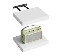 WOLTU Étagère Murale, Étagère Suspendue, Étagère Flottante en MDF, Lot de 2, Blanc, pour Salon, Cuisine, Chambre, Salle de Bain etc RG9371ws-2