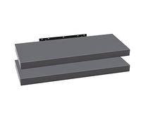 WOLTU Étagère Murale, Étagère Suspendue, Étagère Flottante en MDF, Lot de 2, pour Salon, Cuisine, Chambre, Salle de Bain etc RG9318dgr-2