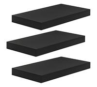 WOLTU Étagère Murale, Étagère Suspendue, Étagère Flottante en MDF, Lot de 3, Noir, pour Salon, Cuisine, Chambre, Salle de Bain etc RG9368sz-3
