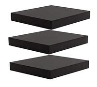 WOLTU Étagère Murale, Étagère Suspendue, Étagère Flottante en MDF, Lot de 3, Noir, pour Salon, Cuisine, Chambre, Salle de Bain etc RG9371sz-3