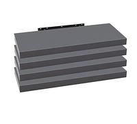 WOLTU Étagère Murale, Étagère Suspendue, Étagère Flottante en MDF, Lot de 4, pour Salon, Cuisine, Chambre, Salle de Bain etc RG9318dgr-4