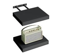 WOLTU Étagère Murale, Étagère Suspendue, Étagère Murale Flottante en MDF, Lot de 2, Noir, pour Salon, Cuisine, Chambre, Salle de Bain etc RG9371sz-2