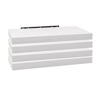 WOLTU Étagère Murale, Étagère Suspendue, Étagère Murale Flottante en MDF, Lot de 4, Blanc, pour Salon, Cuisine, Chambre, Salle de Bain etc RG9369ws-4
