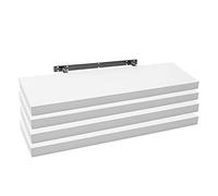WOLTU Étagère Murale, Étagère Suspendue, Étagère Murale Flottante en MDF, Lot de 4, Blanc, pour Salon, Cuisine, Chambre, Salle de Bain etc RG9318ws-4