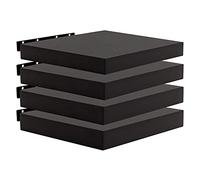WOLTU Étagère Murale, Étagère Suspendue, Étagère Murale Flottante en MDF, Lot de 4, Noir, pour Salon, Cuisine, Chambre, Salle de Bain etc RG9372sz-4