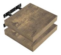 WOLTU Étagère Murale Lot de 2, Étagère Suspendue, Étagère Flottante de CD DVD, 25x23x3.8cm Marron Rustique, RG9365hov-2