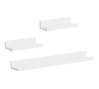 WOLTU Étagère Murale Lot de 3, Étagère de Rangement en MDF pour Salon, Cuisine, Chambre, Bureau, Blanche RG9491ws