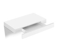 WOLTU étagère Murale Tablette Flottante en MDF avec 1 Tiroir, Fixation Cachée, pour Salon, Bureau, Chambre, Cuisine, Blanc RG9344ws