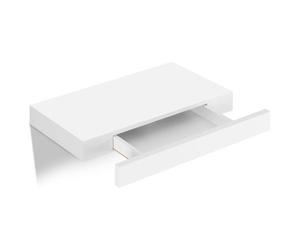 WOLTU étagère Murale Tablette Flottante en MDF avec 1 Tiroir, Fixation Cachée, pour Salon, Bureau, Chambre, Cuisine, Blanc RG9344ws