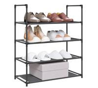 WOLTU Etagères à chaussures 4 couches, Range-chaussures pour 12 paires de chaussures,Meuble à chaussures 60x28x71cm environ, Noir