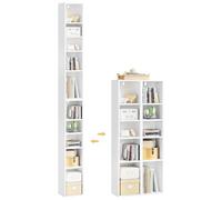 WOLTU Étagères Cubiques, Bibliothèque Haute et Étroite à 10 Compartiments | Design Colonne, Capacité 160kg, Pour CD, DVD, Blanc