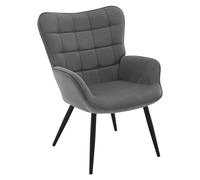 WOLTU fauteuil à oreilles moderne Relax Vintage salon rembourré lecture TV loisirs canapé chaise pour salon décor à la maison GRIS FONCÉ