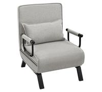 WOLTU Fauteuil Lit 1 Place Convertible, Canapé Lit Convertible 3 en 1, avec Dossier Réglable en 5 Positions, Fauteuil Salon, Oreiller Amovible, Siège Rembourré, 65x75x78cm, Gris Clair