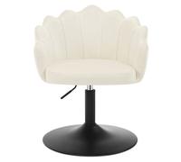 WOLTU Fauteuil Maquillage Velours - Dossier Pétale Hauteur réglable - Tabouret pivotant - Pour Bureau/chambre - Crème