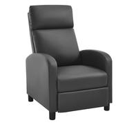 WOLTU Fauteuil Relax, Fauteuil Inclinable, Canapé 1 Place, Dossier et Repose-Pieds Réglables, Appui-tête, Assise Rembourrée, PU, Gris, SKS57gr